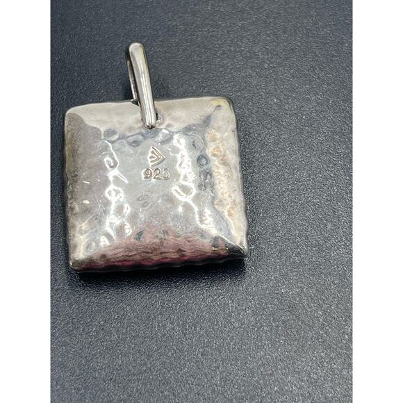 Silpada 2008 Hammered Sterling Silver Pillow Square Puff Pendant S1118 - Picture 2 of 9